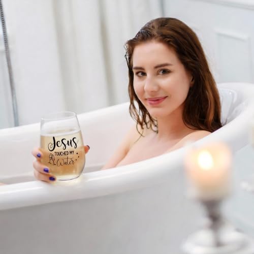 15 Oz Jesus-Themed Scratch-Resistant Wine Glass Set - Fun Gift