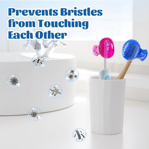 UCEC Travel Toothbrush Head Covers - 6 Pack Caps for Manual & Electric Brushes