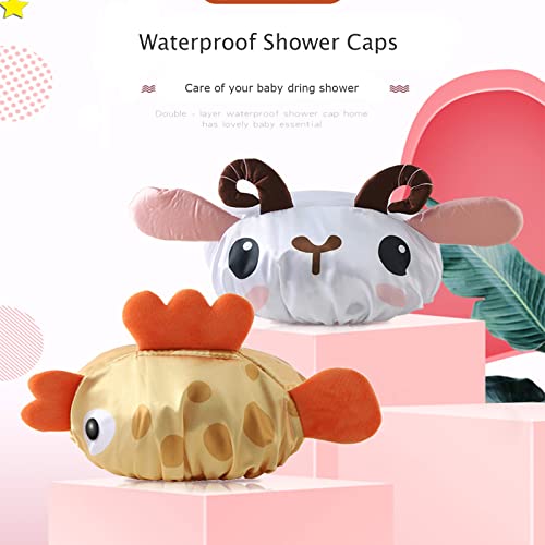 Foyadi Reusable Waterproof Shower Cap for Kids and Adults - Animal Design