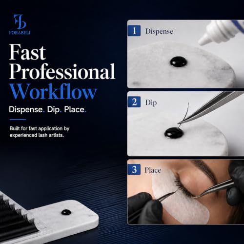 Forabeli Elite Eyelash Extension Glue, 5ml - Professional 1 Sec Dry Black