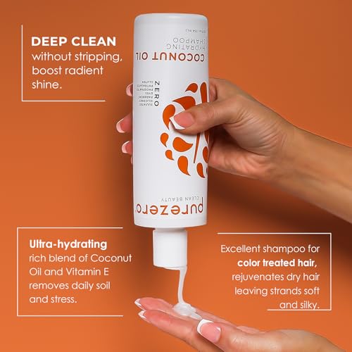 PureZero Coconut Oil Shampoo & Conditioner Set - Vegan, Sulfate-Free, 2 x 12 oz