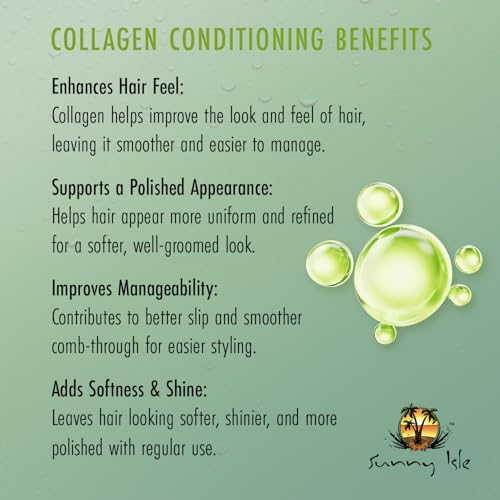 Sunny Isle Avocado & Collagen Hair Masque 16oz - Deep Conditioning Treatment