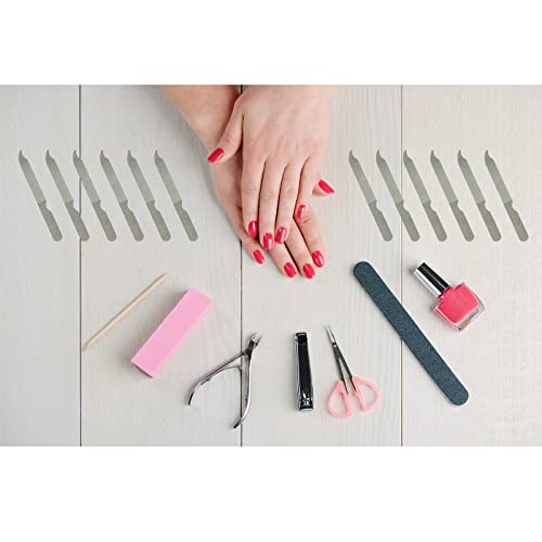 AhaTopia 12-Pack 4-Inch Stainless Steel Nail Files for Natural Nails
