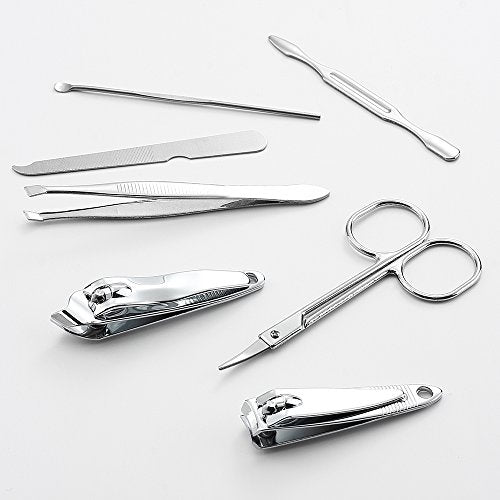 7-Piece Stainless Steel Manicure Set - Travel Case, 3 Pack