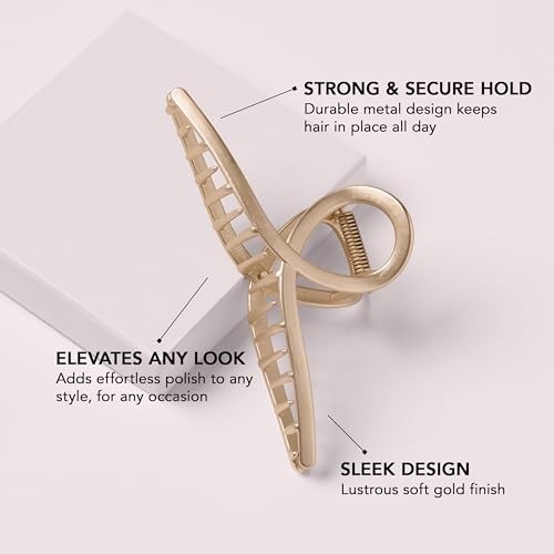 The Hair Edit French Twist Claw Clip - Gold Hair Accessory for Women