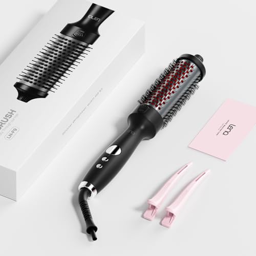 BrighterwithLena Deep Black 1.5 Inch Infrared Negative Ion Heated Round Brush