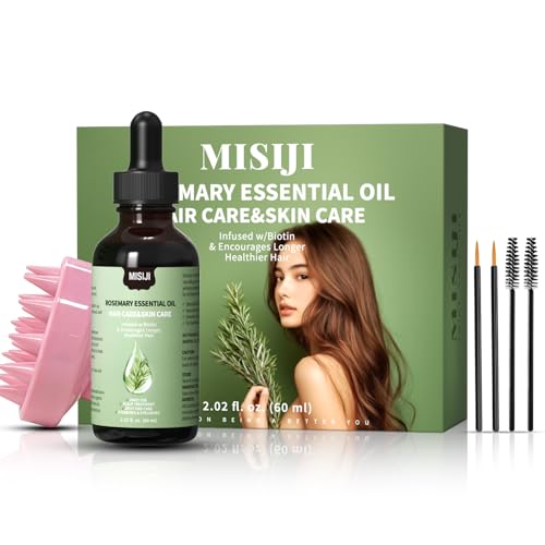 MISIJI Rosemary Oil for Hair Growth & Scalp Care with Massager – Strengthen & Nourish All Hair Types