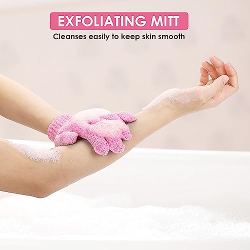 Sibba Exfoliating Wash Gloves - 2 Pack Dual Texture Body Scrub Mitts