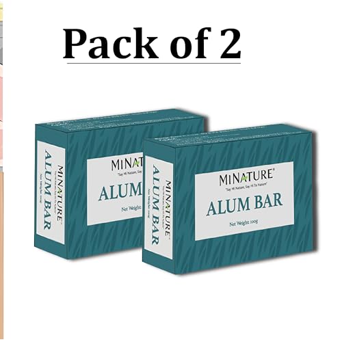 Mi Nature Potassium Alum Bar (2 Pack) - Natural Skin Astringent & Odor Control