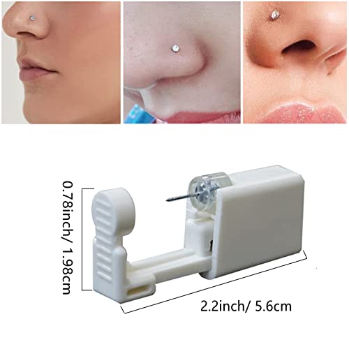 Nose Piercing Kit - 2 Pack Self-Piercing Guns with 10 Nose Rings
