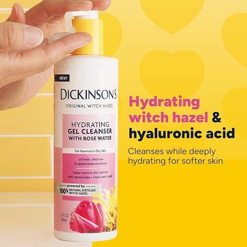 Dickinson's Hydrating Witch Hazel Facial Cleanser with Rose Water - 12 Fl Oz