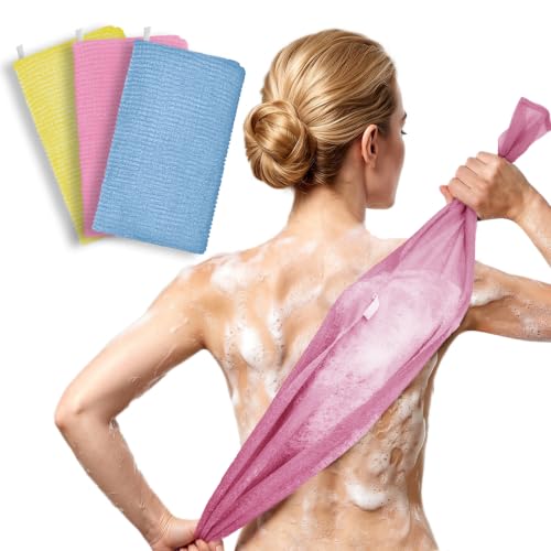 Bathway Exfoliating Washcloth Set - 36.81-Inch Back Scrubber Towel