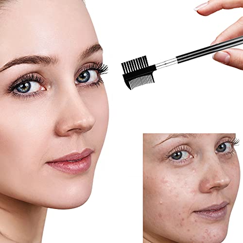 Professional Duo Eyebrow Brush & Eyelash Comb Set - Black