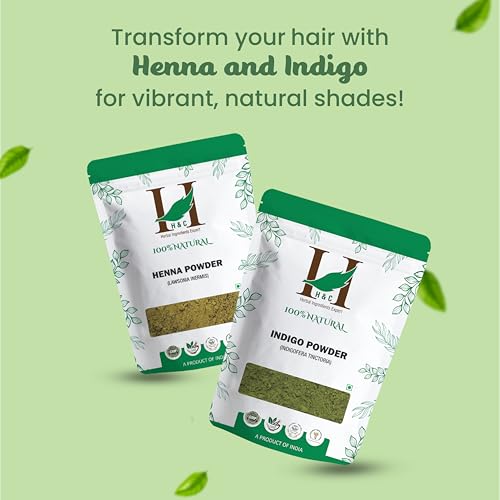 H&C Natural Henna and Indigo Hair Dye Powder Value Pack - 1 lb Total