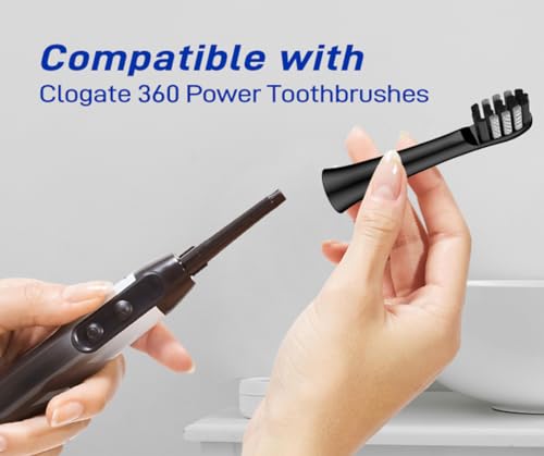 Elyhead Replacement Toothbrush Heads for Colgate 360 Power Charcoal - 10 Pack