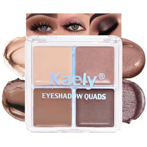 Kaely Nude Brown Matte & Shimmer Eyeshadow Palette 0.2oz - Waterproof, Buildable, Cruelty-Free Makeup for Mature Eyes