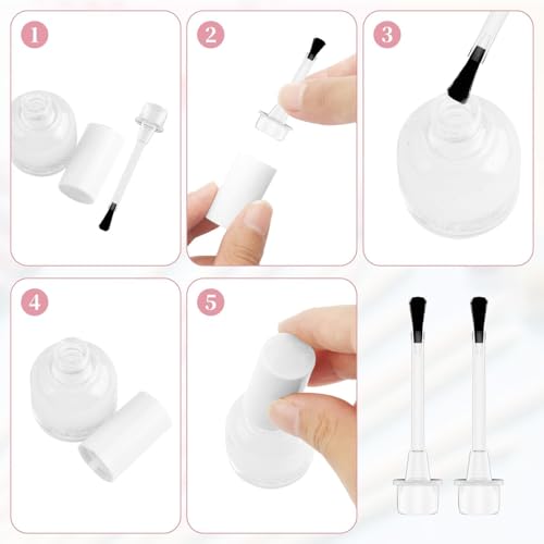 50PCS Disposable Nail Polish Brushes Set with Soft Bristles
