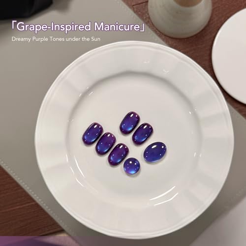 GAOY Dreamy Purple Cat Eye Gel Nail Polish 16ml Holographic Glitter Reflective UV