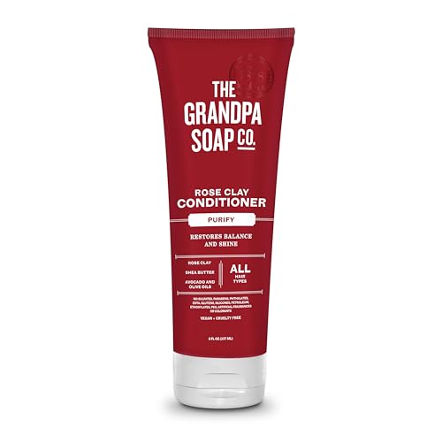 Grandpa Soap Rose Clay Conditioner 8 Fl Oz - Vegan, Sulfate & Paraben Free