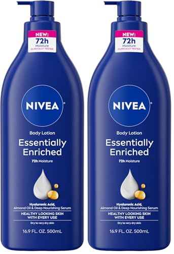 NIVEA Essentially Enriched Body Lotion for Very Dry Skin, 16.9 Fl Oz (2 Pack)