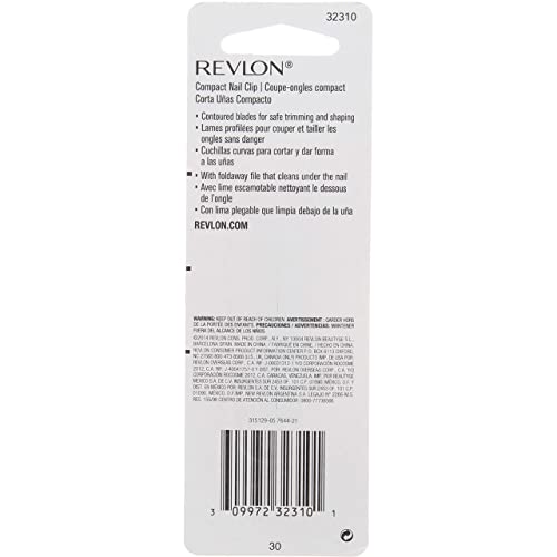 Revlon Compact Nail Clipper - Ergonomic Design for Precision Cutting