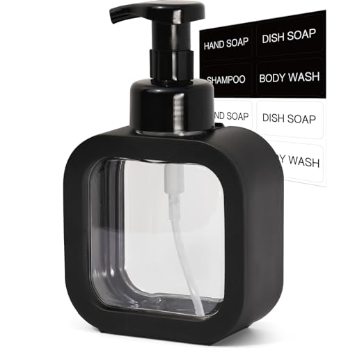 Foaming Soap Dispenser - 300ml Refillable Bottle with Labels
