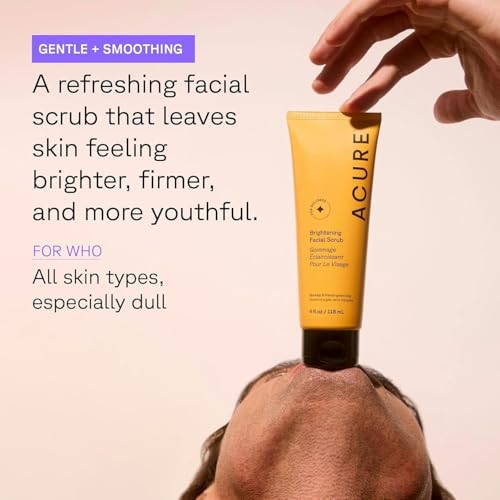 Acure Brightening Facial Scrub - Daily Exfoliating Cleanser 4 fl oz