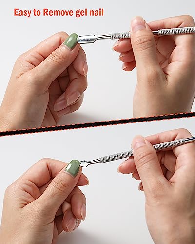 BEZOX Stainless Steel Cuticle Pusher - Double-Ended Manicure Tool