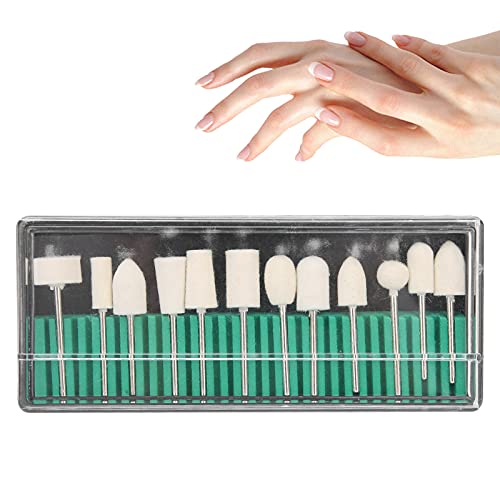 12PCS Wool Felt Nail Drill Bits Set for Polishing & Buffing - Manicure Accessories