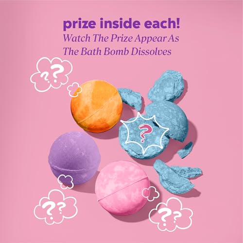 Onyx Professional Fizz Fantasy Unicorn Bath Bombs with Surprise Toy - Cotton Candy Scent, 4 Pack