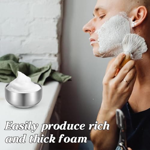 ARTIBETTER Stainless Steel Shaving Bowl with Lid - Durable Lather Mug