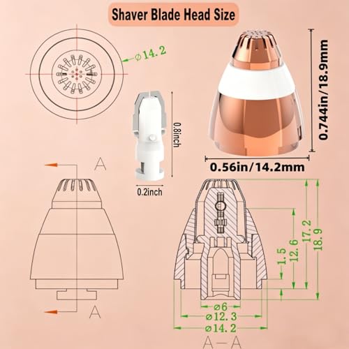 Rose Gold Eyebrow Hair Remover Replacement Heads 4 Pack for Flawless Facial Trimmer
