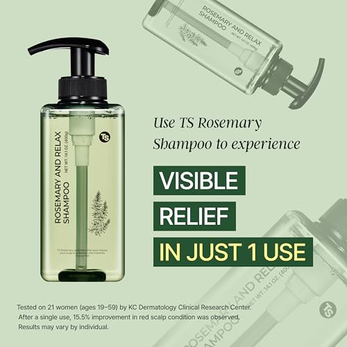 TS Rosemary & Relax Hydrating Sulfate-Free Shampoo 14.1 Fl oz – Calming & Nourishing