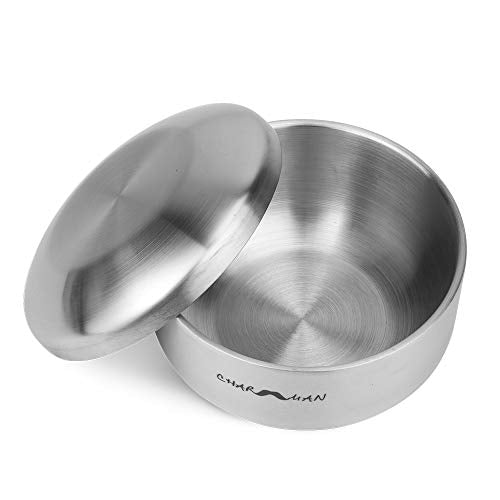 Stainless Steel Shaving Bowl with Lid - Heat Retention & Durable Design