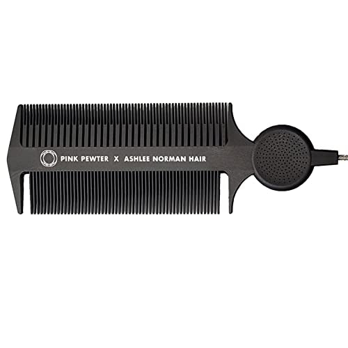 Pink Pewter Triple Threat Carbon Fibre Rat Tail Styling Comb - 11 inch
