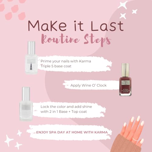 Karma Naturals Nail Polish - Vegan, Non-Toxic & Cruelty-Free (Wine O'Clock, 0.43 fl oz)