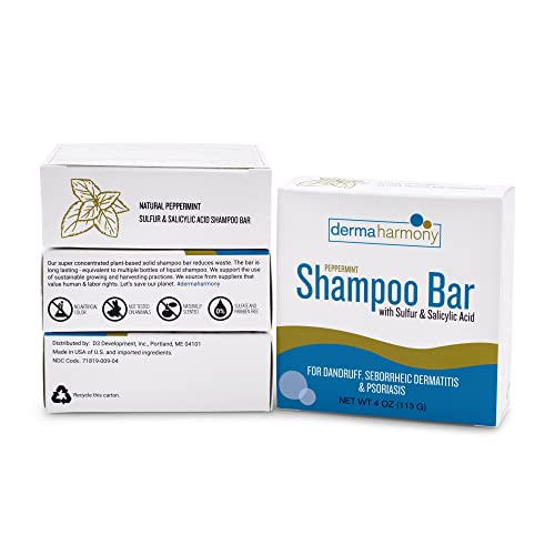 Dermaharmony Dandruff Shampoo Bar with 5% Sulfur & 2% Salicylic Acid - 4 oz