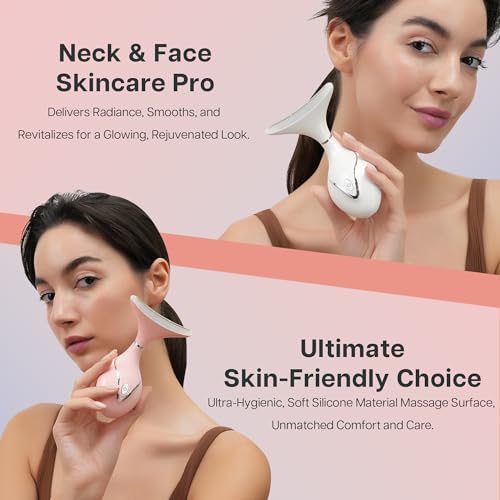 VRAIKO Iris Silicone Neck & Face Massager - Pro Facial Sculpting Tool (Pink)