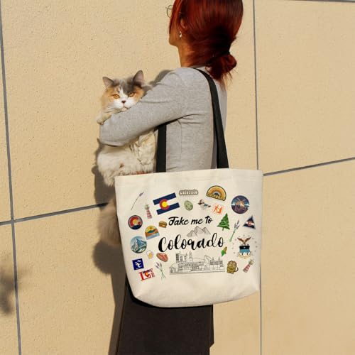 Colorado Tote Bag - Reusable Shopping Handbag with Pocket