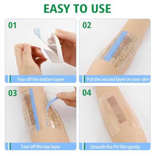 Nuozodki 50pcs 8 x 10 Inch Waterproof Tattoo Bandages — Second Skin Cover Up for Swimming, Clear Film Dressing