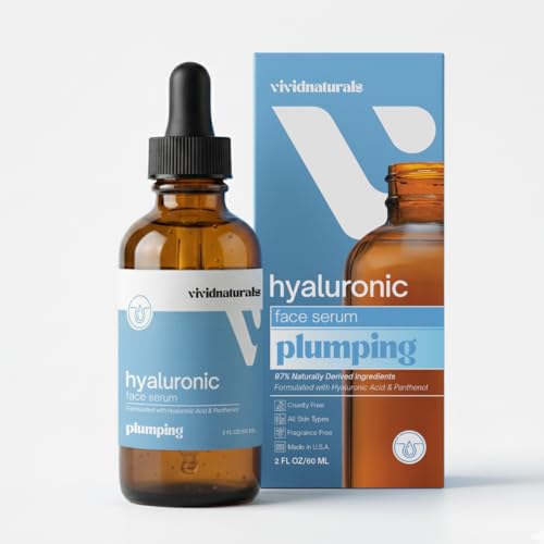 Vivid Naturals Hyaluronic Acid Serum for Face, 60 ml – Lightweight Hydrating Facial Serum with Panthenol