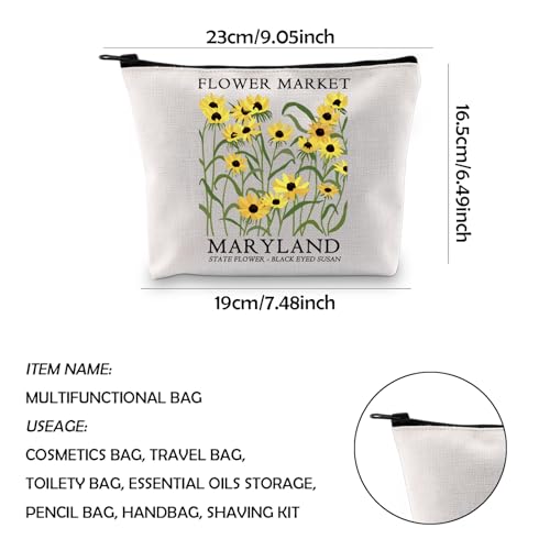 Maryland Canvas Tote Bag - Travel Shopping Bag with Interior Organizer