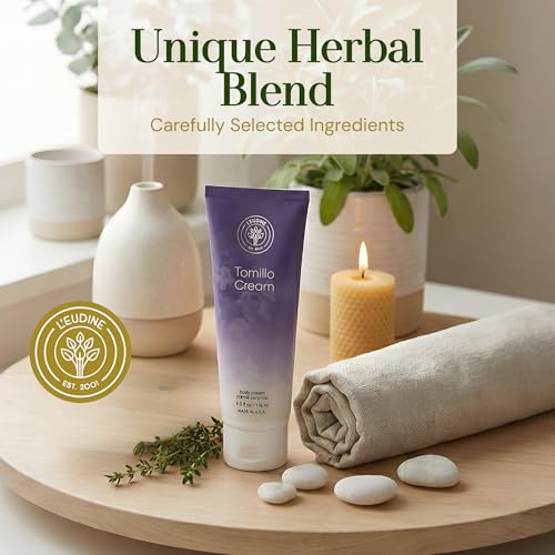L'eudine Thyme Body Cream – Moisturizing Herbal Massage Cream, 4 fl oz