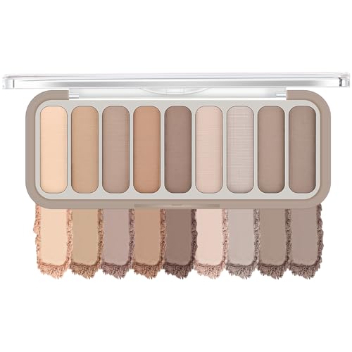 KYDA 9-Color Cool Toned Taupe Eyeshadow Palette with Brush - Natural Matte & Shimmer Shades