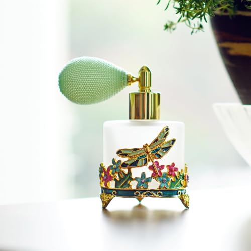 YU FENG N2 Frosted Glass Refillable Perfume Bottle 18ml with Hand-Painted Dragonfly Design