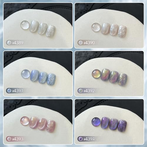 GAOY Pearl Cat Eye Nail Polish Set – 6 Iridescent Glitter Colors