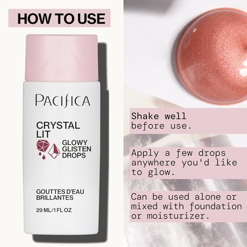 Pacifica Crystal Lit Liquid Blush & Highlighter - Rose-Gold Glow