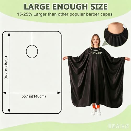 Professional Barber Cape - Extra Large 56x63 inches for Hair Cutting & Coloring
