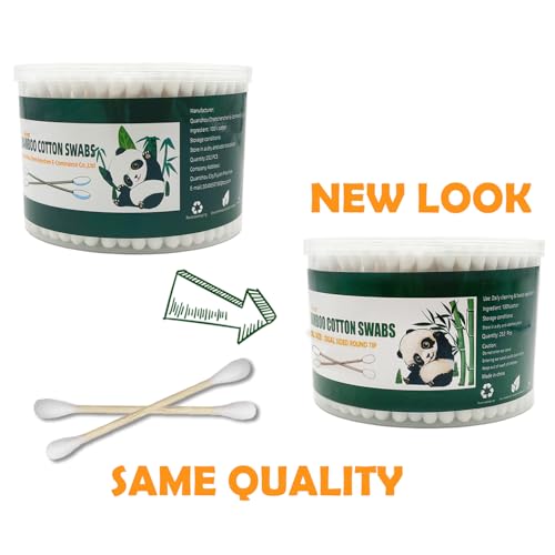 Bamboo Cotton Swabs XL Size - 756pcs Natural Cotton Buds