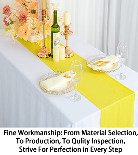 Yellow Sequin Table Runner 12x72 Inch - 2 Pack for Parties